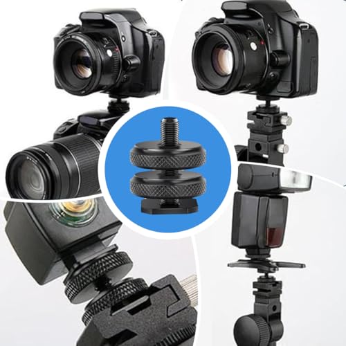 OUDQFCJ 2 PCS Triple Hot Shoe Adapter Triple Adapter Cold Shoe Montageplatte für Kamera, Live Light Zubehörsockel