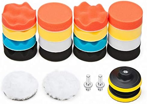 Petutu Car Foam Drill Polishing Pad Kit -22 Pieces,Multicolor