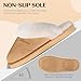 SOSUSHOE Womens Slippers Fluffy Memory Foam House Slippers Non-slip Indoor Outdoor,Light Brown