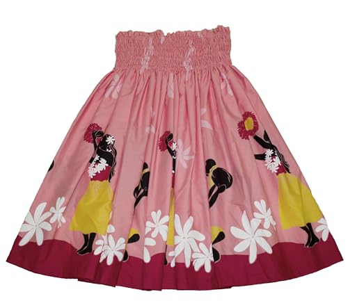Rainview Creations Hawaiian Pa'u Hula Women Skirt Women Size Hawaii Hula Dancer Skirts for Adult (Cotton Blend, Pink)