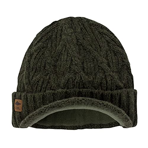 Image of Coal Yukon Cable Knit Wool Brim Visor Beanie Winter Hat