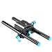 Neewer Universal Aluminum 15mm Rail Rod Support System High Riser DSLR Camera Mount Baseplate 9.8"/25cm Long with 1/4" Screw Quick Shoe Plate for Follow Focus Matte Box