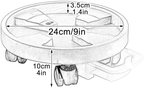 Movable Round Plant Drip Tray Caddy - 34cm/13in Black Drip Pan for Indoor & Outdoor Plants, Perfect for Easy Watering & Protection, Durable & Stylish Design
