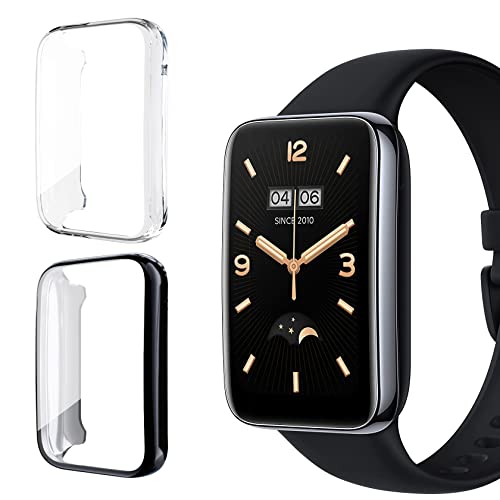 HeeNia 【2枚入り】Xiaomi Mi Band 7 Pro/Xiaomi Smart Band 7 Pro 対応 カバー TPU全面保護ケース 高透過率 衝撃吸収 指紋防止 超軽量 擦り傷防止 Xiaomi Mi Band 7 Pro/Xiaomi
