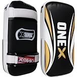 ONEX Muay Thai Pad for Kids- Martial arts kick shield Hook & Jab for youth kickboxing training to practice kicks punches and strikes (Kids, Black/white,Single)
