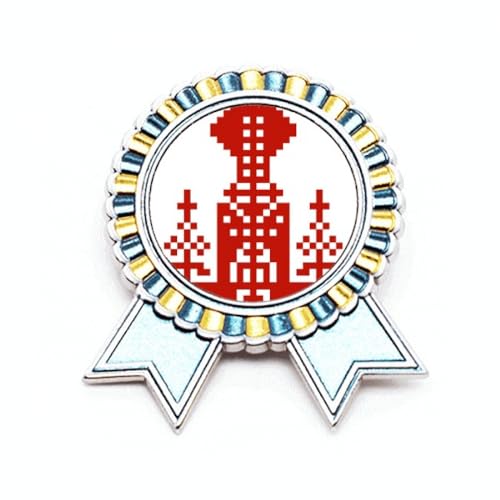 Broche Russie Édifice en Métal Doré Style Mosaïque