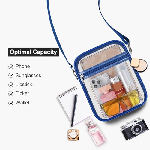 Image of USPECLARE Clear Purse for Stadium Events Transparent Messenger Bag | Stadium Approved Clear Crossbody Bag with Adjustable Straps for Men and Women for Concerts, Game Days, Outdoor Events