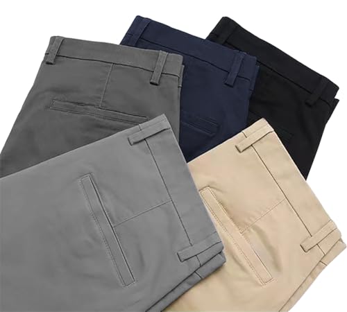 Men's Classic Stretch Dress Pants Slim Fit Skinny Suit Pants4