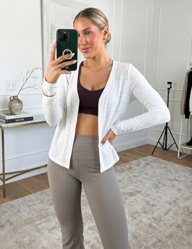 MEROKEETY Sheer Open Front Cardigan