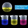 Coopay 12 Pack 100ml/3.4oz Plastic Beakers Epoxy Mixing Cups, Plastic Graduated Cups Clear Multipurpose Measuring Cups with 50 Pack Wooden Stirring Sticks for Resin, Epoxy, Stain, Mixing Paint #2
