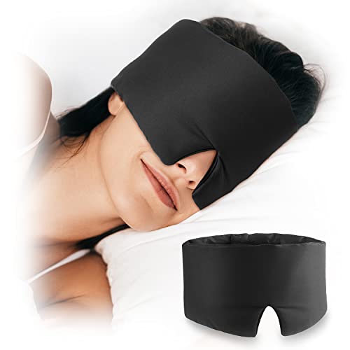 Sleep Mask, Umisleep Eye Mask for Sleeping, Lightweight Blocking Light Soft Sleeping Mask, Women Men Sleep Eye Mask Blindfold for Side Sleepers, Eye Cover for Sleep Travel Nap - Black
