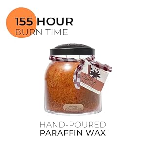 A cheerful giverorange cinnamon clove 34oz papa scented candle jar with lid keepers of the light 155 hours of burn time gift for women orange  urban country home decor