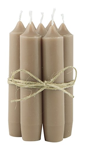 Ib Laursen - Stabkerzen - klein - Milky Brown - 8er Set