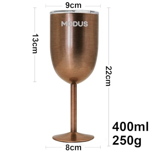Taça Térmica 400ml Vinho Drinks Com Tampa (Ouro Rosa)