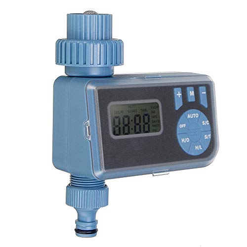 HJKH Outdoor Water Timer Automatic Irrigation Timer Controller LCD Display Watering Device For Family Garden Greenhouse Plants (Color : Blue, Size : One size)