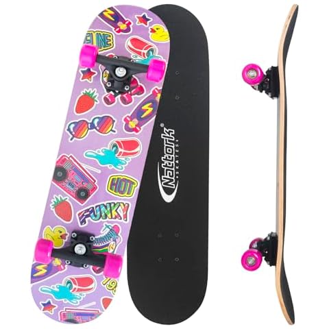 Nattork Skateboards 31 Inch Cute Complete Skateboard Wood 9 Layer Canadian Maple Trick Skate Boards for Boys Girls Youth Teens Beginner Cover