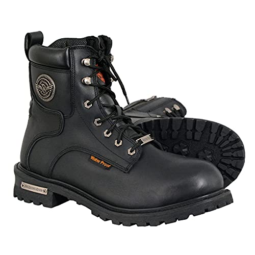 Image of Milwaukee Leather Men's Leather Lace-Up Riding Boots - Motorcycle Biker Footwear for Street & Daily Wear