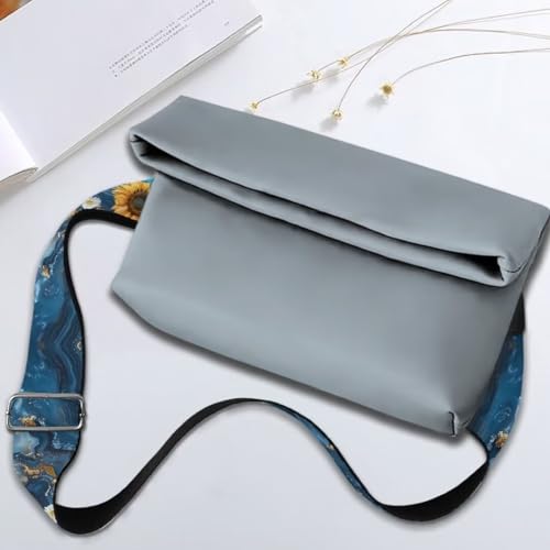 Image of Coldinair Blue Marble Purse Straps Sunflower Daisy Replacement Crossbody Bag Strap Adjustable Wide Guitar Straps for Handbags Luggage Strap