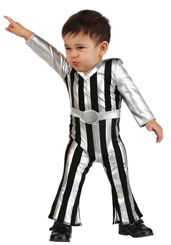 Disfraz infantil de jumpsuit disco con brillo para bebés