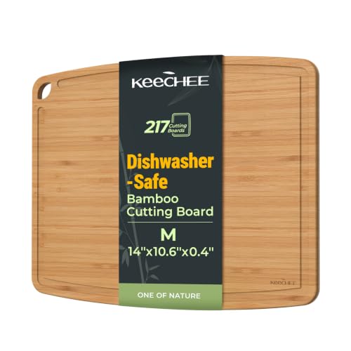 Keechee Dishwasher Safe Bamboo Cutting Board, Lightweight & Durable Wood Cutting Board, Reversible...