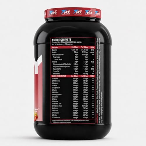 Image of TSA Tekk Whey Protein 1kg | 24g Protein with Hydrolyzed Whey Isolate + Concentrate Blend | Vegetarian Protein Powder for Muscle Gain, Recovery & Strength | No Added Sugar, Easy Digest (French Vanilla Flavour Whey)