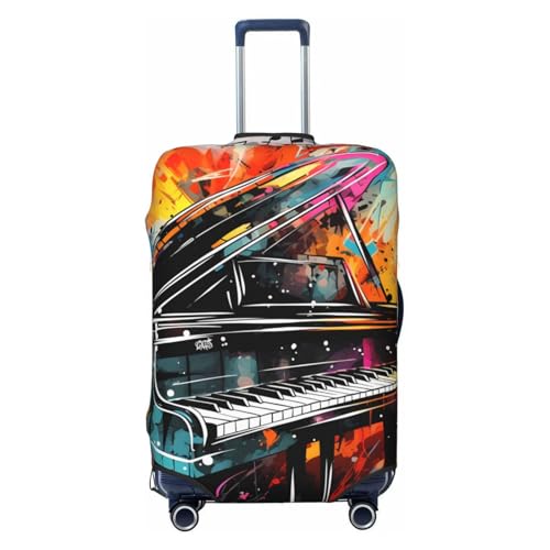 Piano Luggage covers for Suitcase Abstract Musical Travel Luggage Cover Suitcase Protector Washable Suitcase Cover Anti Scratch Dirt Covers Fit 22-24 inch