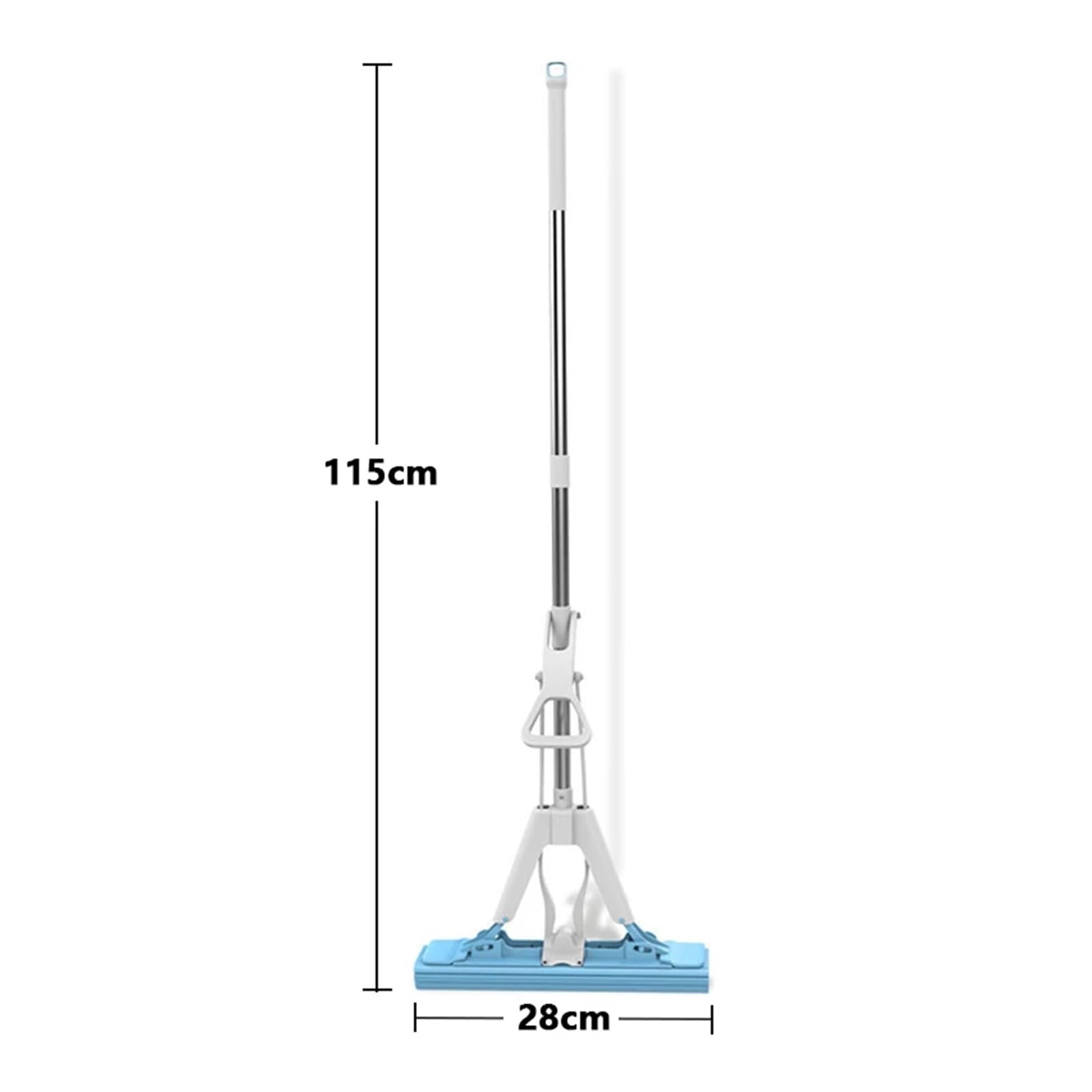Fregona de algodón Azul autodrenante de Goma exprimible, fregona Plana autolimpiable mágica de Manos Libres, Esponja Reutilizable for Limpieza de Pisos del hogar(Blue - 2 Sponge-Hook)
