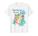 Riviera Maya México Hermosa Camisa de vacaciones con flores tropicales Camiseta