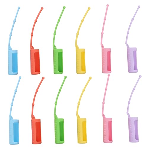 Healvian 12Piezas Soporte de Botella de Silicona Cubierta para Aceite Viaje Portátil