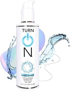Turn On Water Based Sex Lube 12 Ounce Premium Personal Lubricant, Long Lasting Formula for Condom Safe Vegan Ph Balanced Hypoallergenic and Paraben Free Intimacy, Gel Lube for Men Women & Couples
