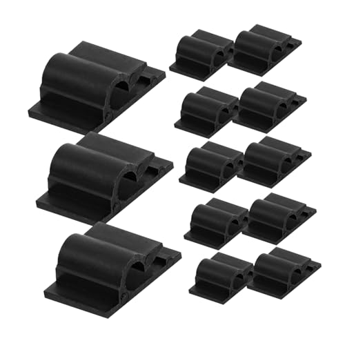 Gestion de câbles de bureau Mikinona : clips adhésifs noirs pour rangement de fils électriques
