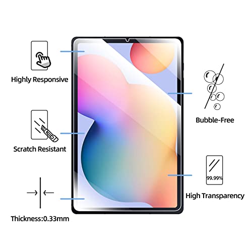 NEW'C Pack of 2 Screen Protectors for Samsung Galaxy Tab S6 Lite 2022/2020 10.4 Inch, Tempered Glass Film, 9H Hardness, HD Screen Protector, 0.33 mm Ultra Clear