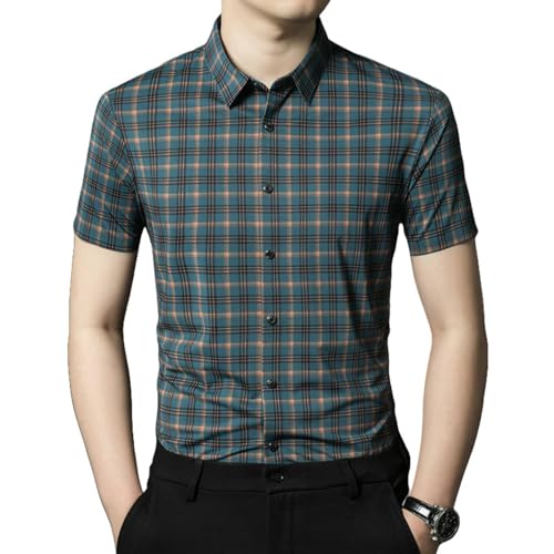 Chemise boutonnée manches courtes homme coupe ample style décontracté