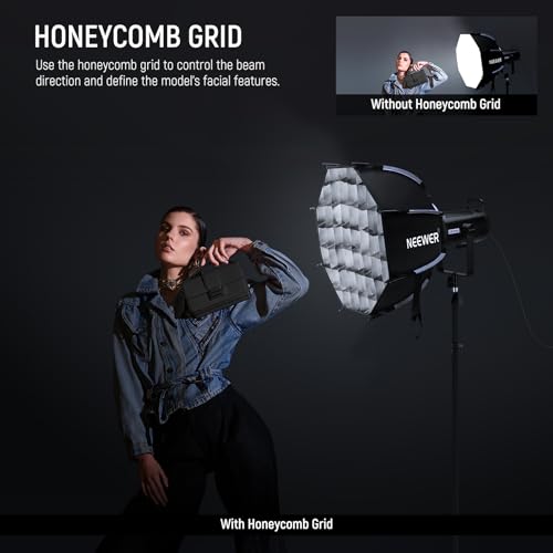 Image of NEEWER Octagonal Softbox Kit, 17.7 inch Parabolic Soft Box with Light Diffusers for Studio Photography Video Recording Streaming Lighting Compatible with Aputure 120d Compatible with Godox SL60w, NS45P