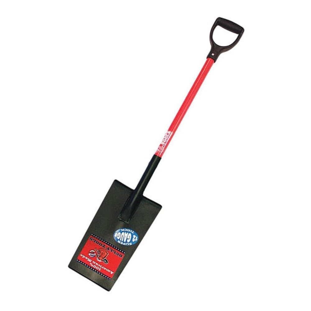 Bully Tools Planting Spade Shovel - 12-Gauge Edging Tool with Fiberglass D-Grip Handle, Flat Design Square Head for Yard Maintenance, Garden Edger Lawn Tool, Ideal for Landscaping & Digging - 44-Inch