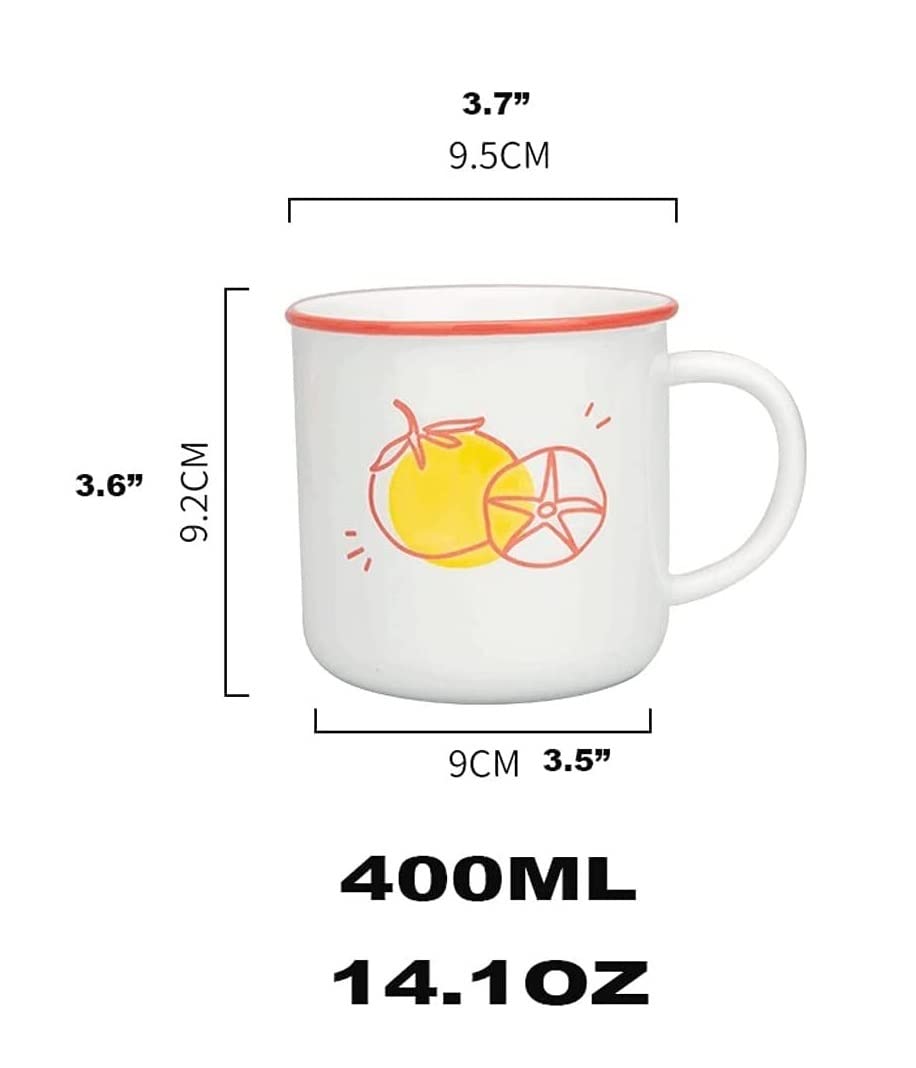 Tazas de Té Tazas Desayuno Linda Taza De Café De Cerámica, Taza De Arte Grande, Taza De Bebida, Regalo Multifuncional Tazas Tazas de Cafe (Color : A, Size : 400ml)