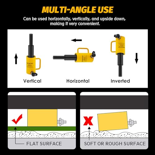 Image of NEWTRY 20 ton Hydraulic Ram Jack Multi-Section Stroke 8 inch /200mm Long Type Portable Hydraulic Cylinder Industrial Lifting Jack