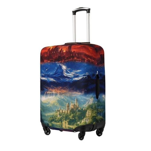 Fantasy Castle Landscape Luggage Cover Protector Elastic Washable Anti-Scratch Suitcase Covers With Concealed Zipper For 18-32 Inch Luggage X-Large2
