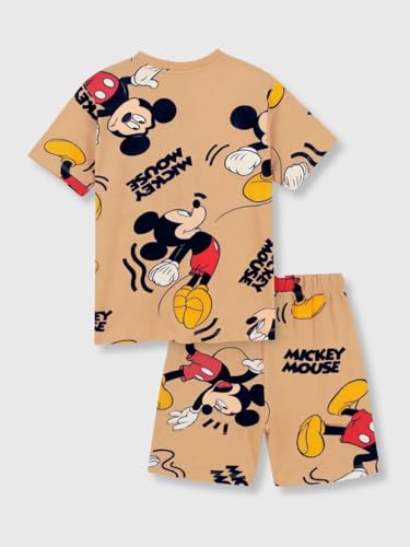 Image of Nap Chief Kids Official Disney Characters Printed Cotton Co-ord Set | Printed T-Shirt & Shorts for Boys & Girls