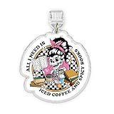 All I Need Is Iced Coffee And Spicy Books Kindle Charms Dust Plug Charm Accessories Kindle 1.5 Inches Funny Skeleton Bookish Lightning/Type C Acrylic Material Accessories for E-Reader Anti-Dust Plug