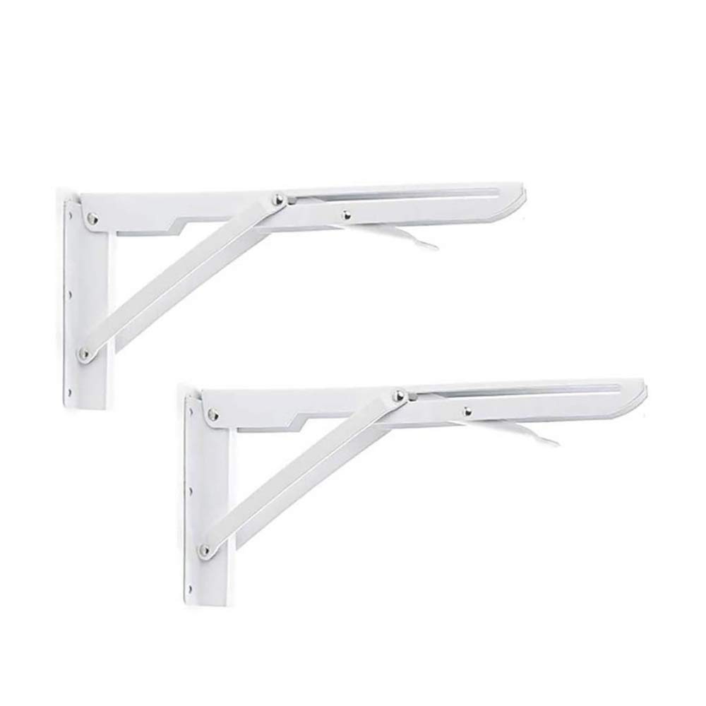 EMZJ Shelf Brackets,2 Staffe per Mensole Triangolari da Parete Pieghevoli, Mensole Decorative Galleggianti/bianca / 195x85mm