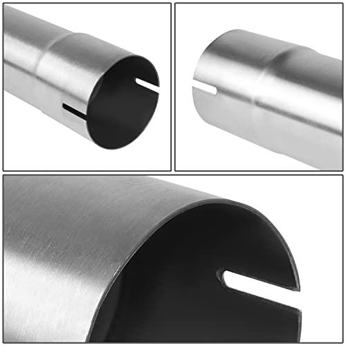 Image of DNA MOTORING ZTL-PP-25-0-SS 18 Inch Straight Tube DIY Stainless Steel Exhaust Tubing,2.5 inch OD,Universal Fit,Polished Finish