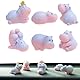Puzxo 6 Stück Mini Nilpferd Auto Dashboard Figuren Set, Süße Nilpferd Auto Dekorationen, Kawaii Auto Innendekor Accessoires, Geschenke für Nilpferd Liebhaber