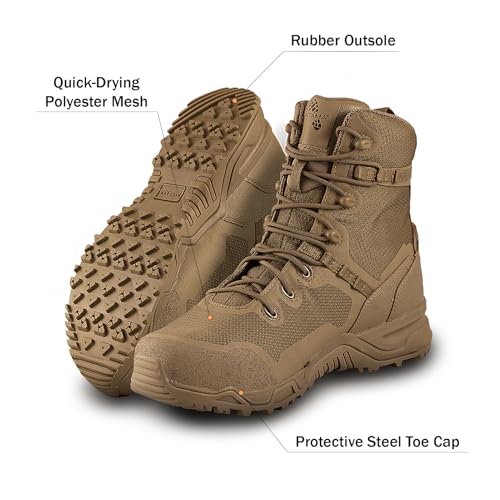 Image of Altama Unisex Raptor 8'' Lightweight Slip-Resistant Safety Toe Boots | Rapid-Lacing System, Tactical Work Shoes