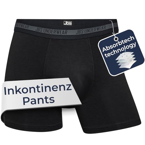 jbs Inkontinenz Pants Männer Waschbar – Absorbierende Boxershorts Herren – 30 ml Saugkraft – Inkontinenz Slip – Antibakterielle, auslaufsichere Unterwäsche – Atmungsaktiv & Nachhaltig
