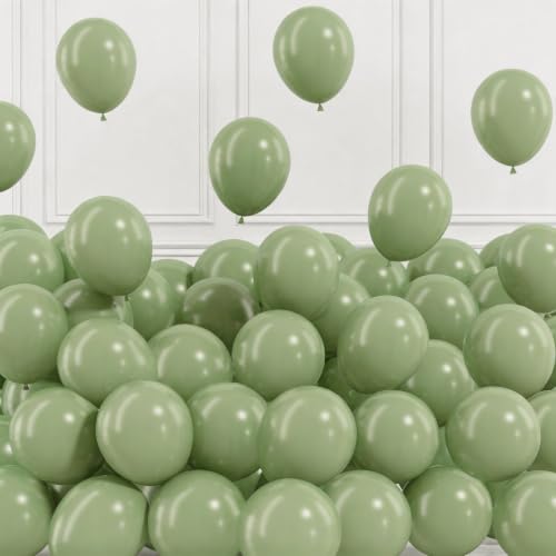 Image of Togvu Sage Green Balloons, 50Pack 5 Inch Small Mini Light Green Latex Party Balloons for Safari Woodland Baby Shower Jungle Birthday Bridal Shower Boho Wedding Decorations Supplies