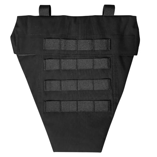 ULIONTAC Taktische Schritt-Schutzplatte – Unterbauch-Plattform, Tiefschutz, 500D Nylon Molle-Gurt mit Schaumstoffeinlage (BK)