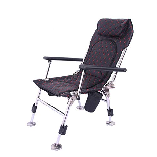 JJZXT Professional Fishing Chair Foldable,Outdoor Heavy Duty Camping/Picnic/Hiking/Beach Stool,Support,w/Steel Armrest,Free Durable Carry Bag