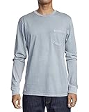 RVCA mens Ptc Pigment Long Sleeve Crew Neck Pocket T-shirt T Shirt, Monument, Small US