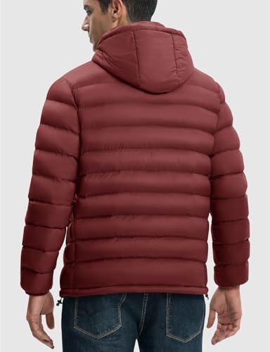 Image of Rdruko Men's Puffer Jacket with Detachable Hood Lightweight